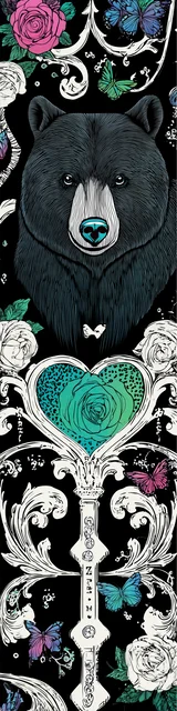 Free bear bookmarks for adults featuring a fantasy black bear